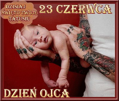 Mężczyzna trzyma swojego malutkiego synka 23 czerwca